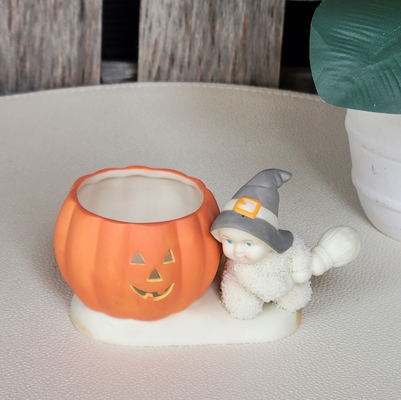Department 56 Other - Snowbabies Whimsical Pumpkin Candle Holder with Witch Figurine